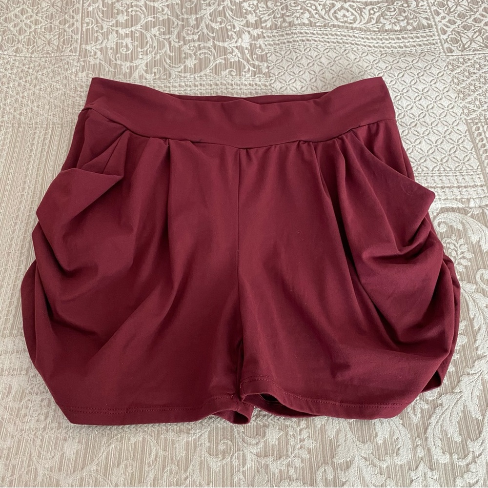 Women's Maroon Red Suede Shorts Size Large or XL